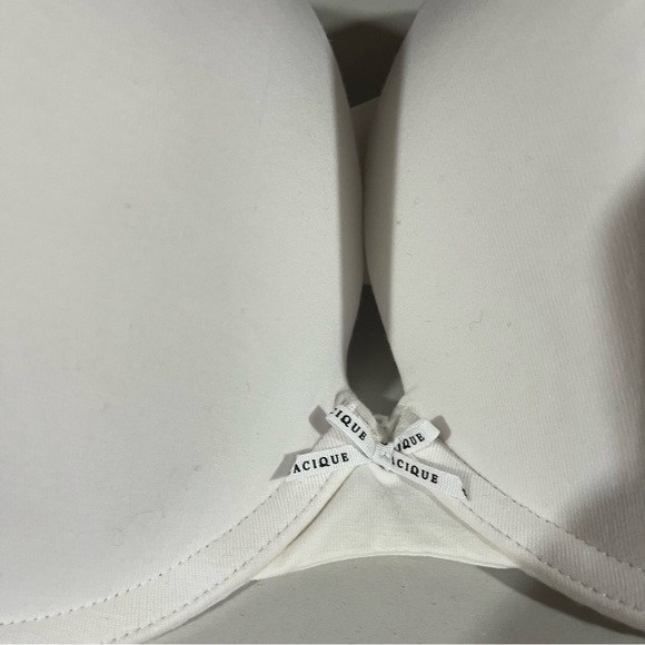 CACIQUE ~ NEW The Cotton Collection White Boost Plunge Bra 46DD - Picture 6 of 7